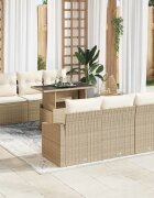 vidaXL Градински Софа Комплект 7 бр. Бежов и кремав 100 x 55 x 73 см