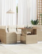 vidaXL Градински Софа Комплект 7 бр. Бежов и кремав 100 x 55 x 73 см
