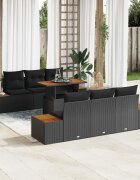 vidaXL Градински Софа Комплект 7 бр. Черно 100 x 55 x 73 см
