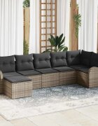 vidaXL Градински Софа Комплект 7 бр. Сив