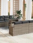 vidaXL Градински Софа Комплект 7 бр. Сив 100 x 55 x 73 см полиратан