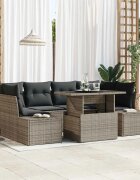 vidaXL Градински Софа Комплект 7 бр. Сив