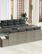 vidaXL Градински Софа Комплект 7 бр. Сив 55 x 55 x 37 см полиратан