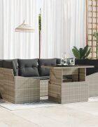 vidaXL Градински Софа Комплект 7 бр. Светлосиво 100 x 55 x 73 см