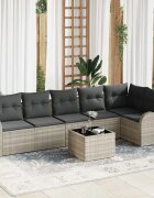 vidaXL Градински Софа Комплект 7 pcs Светлосиво Полиратан
