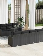 vidaXL Градински Софа Комплект 8 бр. 7-Брой места Черно