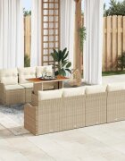 vidaXL Градински Софа Комплект 8 бр. Бежов и кремав 100 x 55 x 73 см