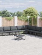 vidaXL Градински Софа Комплект 8 бр. Черно Стомана