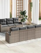 vidaXL Градински Софа Комплект 8 бр. Сив 55 x 55 x 37 см полиратан