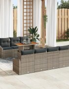 vidaXL Градински Софа Комплект 8 бр. Сив и кафяв