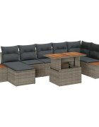 vidaXL Градински Софа Комплект 8 бр. Сив и кафяв