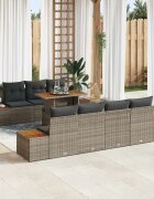 vidaXL Градински Софа Комплект 8 бр. Сив Полиратан