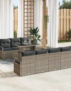 vidaXL Градински Софа Комплект 8 бр. Сив Полиратан