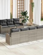 vidaXL Градински Софа Комплект 8 бр. Светлосиво 55 x 55 x 37 см