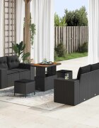 vidaXL Градински Софа Комплект 8 pcs Черно полиратан