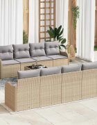 vidaXL Градински Софа Комплект 9 бр. 8-Брой места Бежово и сиво