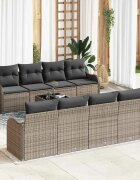 vidaXL Градински Софа Комплект 9 бр. 8-Брой места Сив