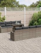 vidaXL Градински Софа Комплект 9 бр. 8-Брой места Сив