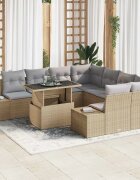 vidaXL Градински Софа Комплект 9 бр. Бежов и Светло Сив