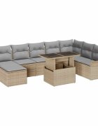 vidaXL Градински Софа Комплект 9 бр. Бежов и Светло Сив