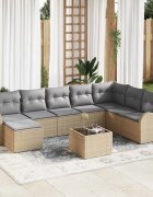 vidaXL Градински Софа Комплект 9 бр. Бежово