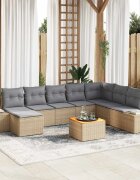 vidaXL Градински Софа Комплект 9 бр. бежово и светлосиво