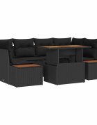 vidaXL Градински Софа Комплект 9 бр. Черен и кафяв