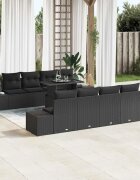 vidaXL Градински Софа Комплект 9 бр. Черно