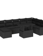 vidaXL Градински Софа Комплект 9 бр. Черно