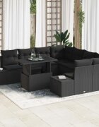 vidaXL Градински Софа Комплект 9 бр. Черно 264 x 234 x 85 см полиратан