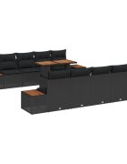 vidaXL Градински Софа Комплект 9 бр. Черно полиратан