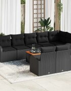 vidaXL Градински Софа Комплект 9 бр. Черно полиратан