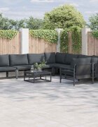 vidaXL Градински Софа Комплект 9 бр. Черно Стомана