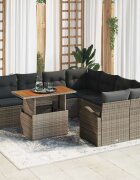 vidaXL Градински Софа Комплект 9 бр. Сив