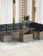 vidaXL Градински Софа Комплект 9 бр. Сив