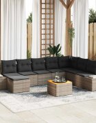 vidaXL Градински Софа Комплект 9 бр. Сив