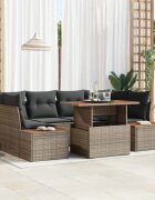 vidaXL Градински Софа Комплект 9 бр. Сив и кафяв