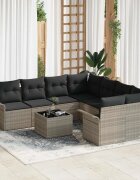 vidaXL Градински Софа Комплект 9 бр. Светло сиво и тъмно сиво