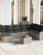 vidaXL Градински Софа Комплект 9 бр. Светлосиво