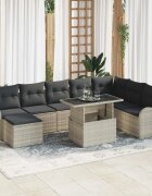 vidaXL Градински Софа Комплект 9 бр. Светлосиво