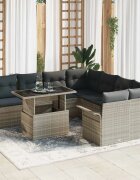 vidaXL Градински Софа Комплект 9 бр. Светлосиво