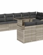 vidaXL Градински Софа Комплект 9 бр. Светлосиво
