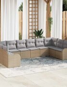 vidaXL Градински Софа Комплект Бежово 344 x 1775 x 85 см полиратан