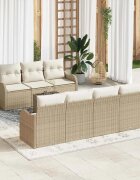 vidaXL Градински Софа Комплект Бежово 55 x 55 x 37 см полиратан