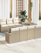 vidaXL Градински Софа Комплект Бежово 55 x 55 x 37 см полиратан