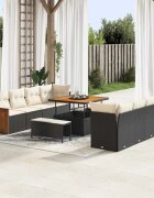 vidaXL Градински Софа Комплект Черен и кремав 231 x 224 x 85 см
