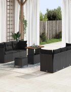 vidaXL Градински Софа Комплект с възглавница 10 pcs Черно