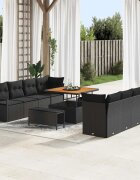 vidaXL Градински Софа Комплект с възглавница Черно 100 x 100 x 71 cm