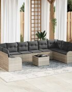 vidaXL Градински Софа Комплект Светлосиво 55 x 55 x 37 см полиратан