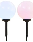 vidaXL Градински соларни лампи LED 2 бр сферични 30 см RGB